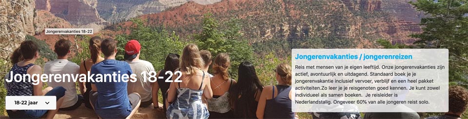 vakantie voor jongeren